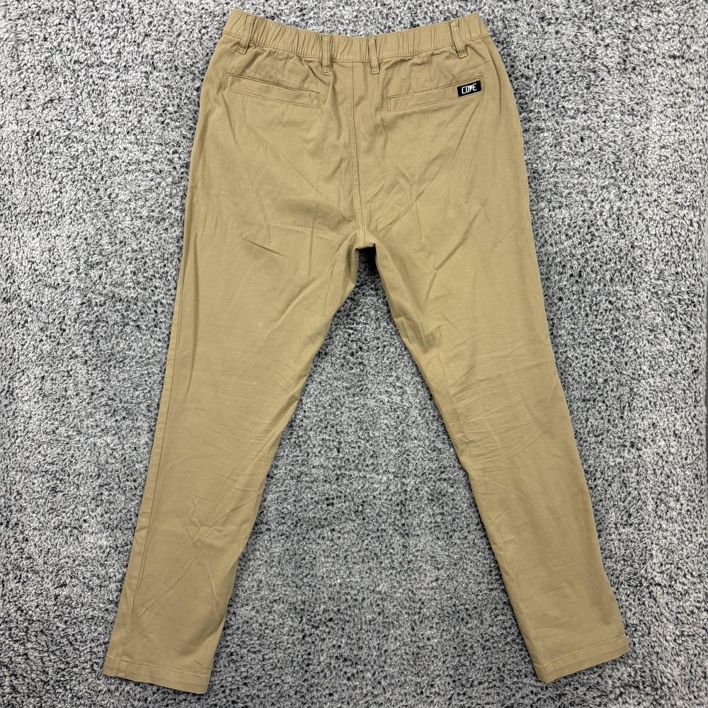 Cove Pants Mens 38x34 Beige Chino Slim Fit Elastic Waist Stretch Casual - Picture 2 of 13